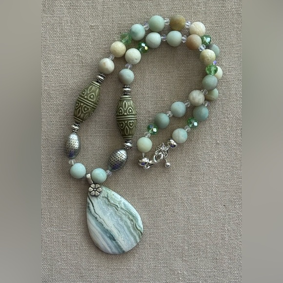 22-1/2 inch Beautiful Amazonite bead necklace NWOT - Picture 10 of 15